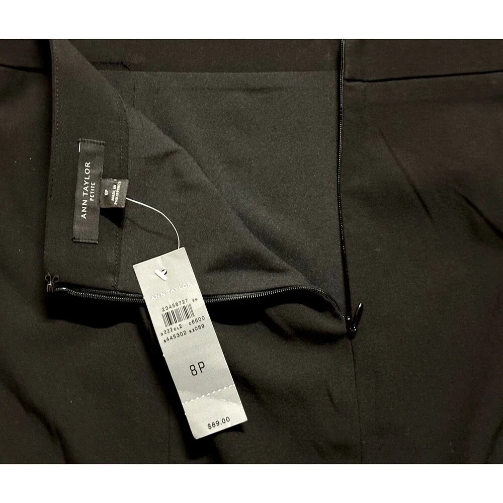 NWT Ann Taylor skirt 8P Knee Length Black corpcore classic business office wear